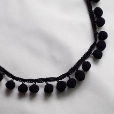 레이스앤 방울 레이스 퐁퐁이 베딩 의류 리폼 액세서리 소, 블랙, 1개