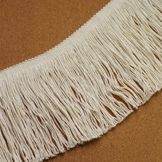 LACE ANN 棉質流蘇蕾絲織帶, Natural, 1個