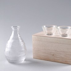 TOYO-SASAKI 手工清酒 Shiro Glass 2p + Tokuri Set 透明, 1套, 清酒杯 2p + Tokuri