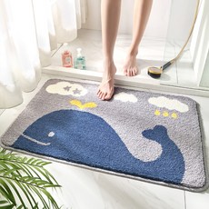 繽紛圖案腳踏墊, 藍鯨
