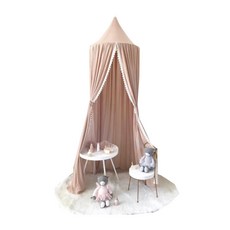 雪紡蕾絲天花板固定型蚊帳, 粉色的