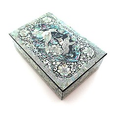 螺鈿漆器花鳥名片盒, 1個