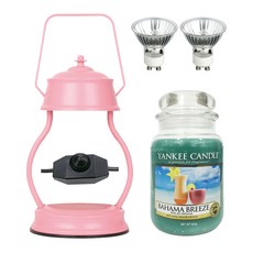 YANKEE CANDLE 香氛蠟燭+蠟燭加熱器+燈泡 2入, 粉色的