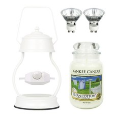 YANKEE CANDLE 香氛蠟燭+蠟燭暖燈+燈泡 2入, 雪