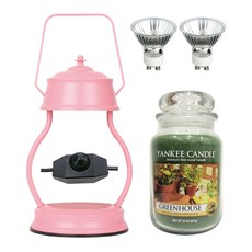 YANKEE CANDLE 香氛蠟燭+蠟燭加熱器+燈泡 2入, 粉色的