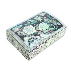 螺鈿漆器迷你異種牡丹名片盒, 1個