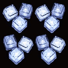 PARTYHAE LED水晶冰塊, 白色, 12個