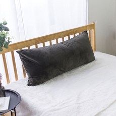 The Sketch 優質法蘭絨超細纖維長抱枕套, 炭灰色