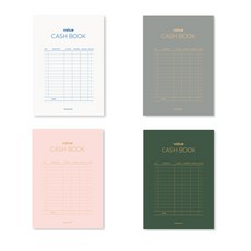 PAPERIAN 價值現金簿一套 4, 芭蕾粉色、灰色、松綠色、白色, 1套