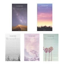 페이퍼리안 골 트랙커 100일 5종세트, 레인보우 스카이, 핑크빛 구름, 사막의 밤, 겨울숲, 야자수