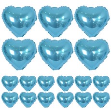 joyparty 錫箔愛心氣球 6入, 淺藍色, 3個