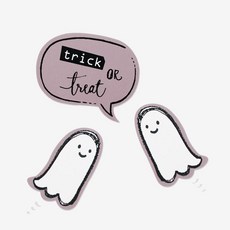 小幽靈 60p + 對話框 30p套組, 混合顏色, 1套