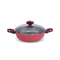 tvs DADA IH感應雙耳淺湯鍋+鍋蓋, 24厘米, 紅色的