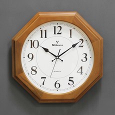 Rolens 胡桃木八角雙層靜音掛鐘, 混合色
