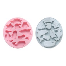 Cha Kan Cook矽膠模具 海 2種組, 藍色, 粉色, 1套