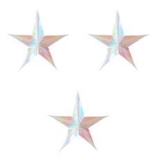 Eumes 派對鐳射五角星懸掛裝飾 3入, 混合顏色