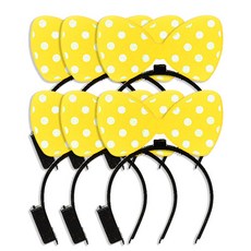 PARTYHAE LED發光蝴蝶結髮箍, 黃色, 6個