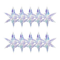 Eumes 派對鐳射懸掛裝飾六角星 10入, 混合顏色