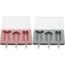 3格矽膠造型冰棒模具 2入, 混色, 1套