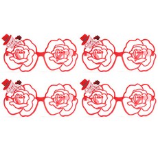 萬聖節骷髏玫瑰眼鏡, 混合色, 4個