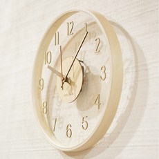 Seoun Art 樺木雷歐靜音玻璃掛鐘, 原木色