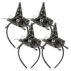 可愛女巫帽髮箍, 銀色, 4個