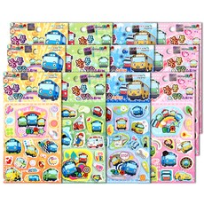 Tayo 卡通軟貼紙 4款 3入組, 混色, 1組