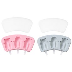 Chakancook 矽膠棒模具 胖胖熊 2件組, 藍色, 粉紅色, 1套