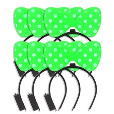 LED發光蝴蝶結髮箍, 綠色, 6個