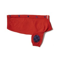 분독 체크 엘보우 반려동물 니트, 오렌지, 1개