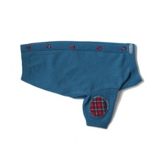 분독 체크 엘보우 반려동물 니트, 블루, 1개