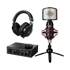 次聲電容麥克風+音頻接口+耳機包, UFO XLR Alien RED、NI AUDIO2、IHP-100