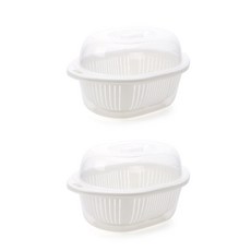 Yums 附蓋籃子 2入, 白色