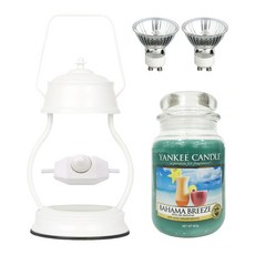 YANKEE CANDLE 造型融燭燈+香氛蠟燭 巴哈馬微風+燈泡 2入, 雪
