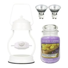 YANKEE CANDLE 檸檬薰衣草香氛蠟燭+蠟燭加熱器+燈泡 2入, 雪
