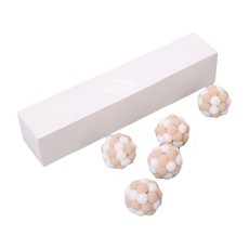 Ding Dong寵物貓毛球舒適球, 白色+棕色, 5個