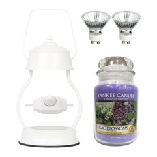 YANKEE CANDLE 香氛蠟燭+蠟燭加熱器+燈泡 2入, 雪