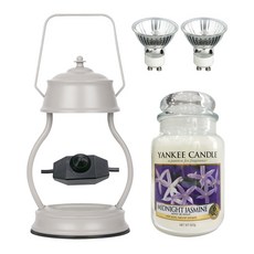 YANKEE CANDLE 茉莉花香氛蠟燭+蠟燭加熱器+燈泡 2入, 灰色的