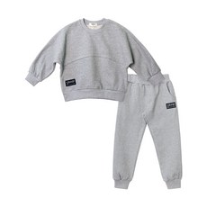 URAVI 孩童素色落肩大學T+束口褲