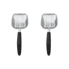 GUNU鋁製貓砂廁所砂鏟 2入, 黑色的