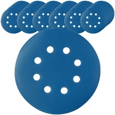 DEERFOS 魔術貼圓形砂紙8孔藍色600, 100個