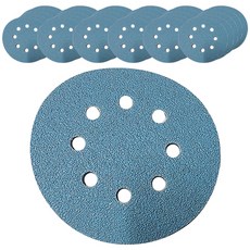 DEERFOS 魔術貼圓形砂紙8孔藍色40, 100個