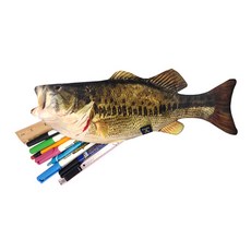 魚和花式鱸魚魚袋鉛筆盒, 混色, 1個