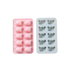 10格矽膠迷你泰迪熊造型模具, 藍色, 粉色, 1套