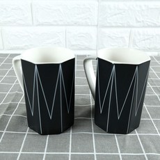 REGEN BOGEN Yegrina 線條馬克杯 400ml, 黑色, 2個