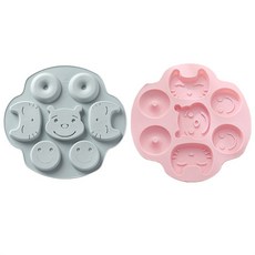 7格矽膠可愛造型模具, 藍色, 粉色, 1套