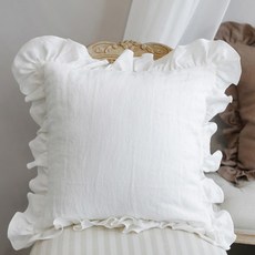 miss mone 立陶宛高級荷葉邊亞麻抱枕套