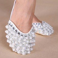 DRESSMALL 珠珠舞鞋, 白色的, 210-220
