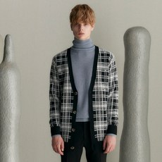 TRUGEN 男士超大格子長款開衫 TGAW0-MSC040