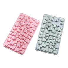 羊駝綿羊造型矽膠模具2件組, 藍色, 粉紅色, 1套